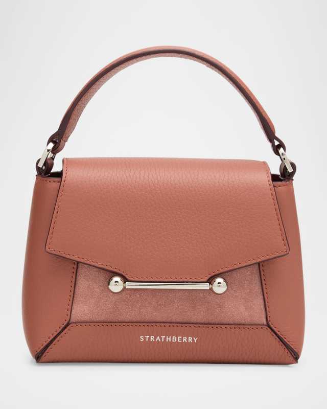 Mosaic Nano Leather & Suede Top-Handle Bag